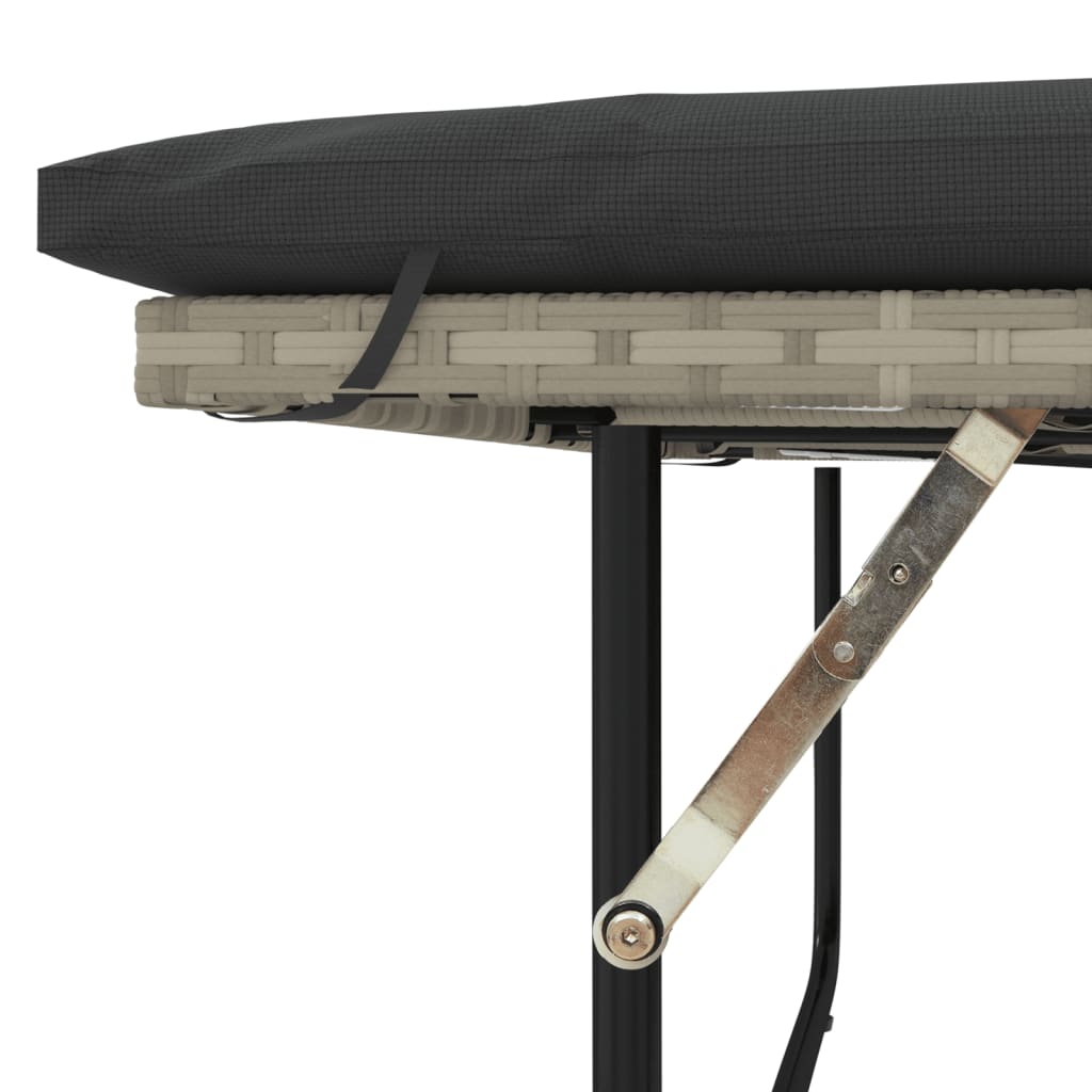 vidaXL Sofa ogrodowa z poduszkami, 2-osobowa, jasnoszara, polirattan