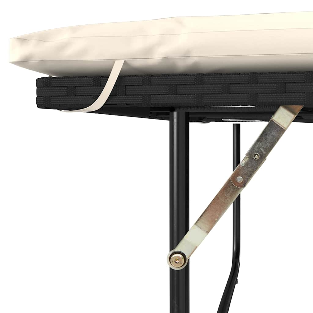 vidaXL Sofa ogrodowa z poduszkami, 2-os., czarna, rattan PE i akacja