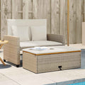 vidaXL Sofa ogrodowa z poduszkami, 2-os., beżowa, rattan PE i akacja