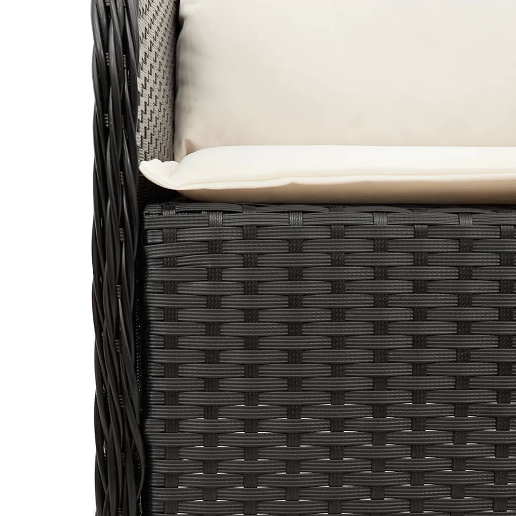 vidaXL Krzesła ogrodowe z poduszkami, 2 szt., czarne, polirattan
