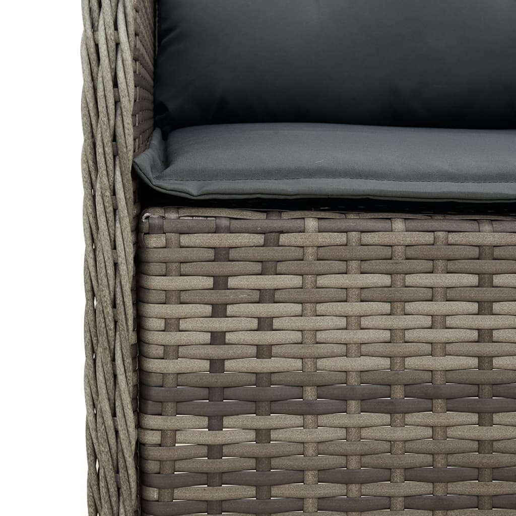 vidaXL Krzesła ogrodowe z poduszkami, 2 szt., szare, rattan PE