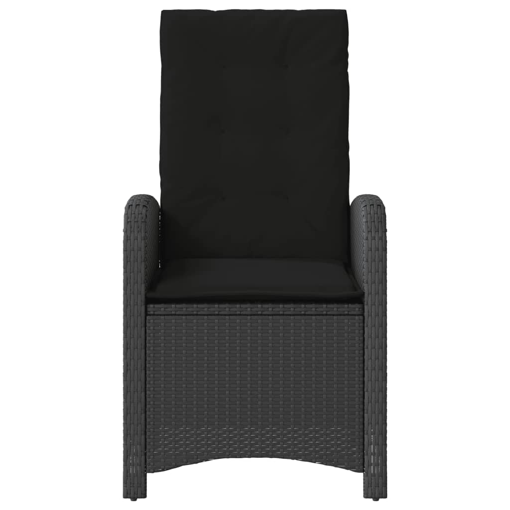 vidaXL 3-cz. zestaw mebli bistro z poduszkami, czarny, polirattan