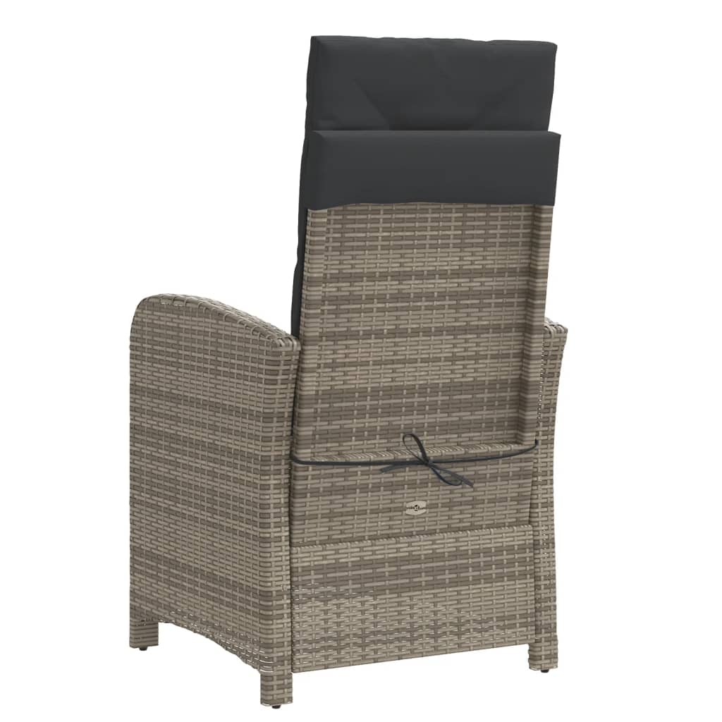 vidaXL 3-cz. zestaw mebli bistro z poduszkami, szary, polirattan