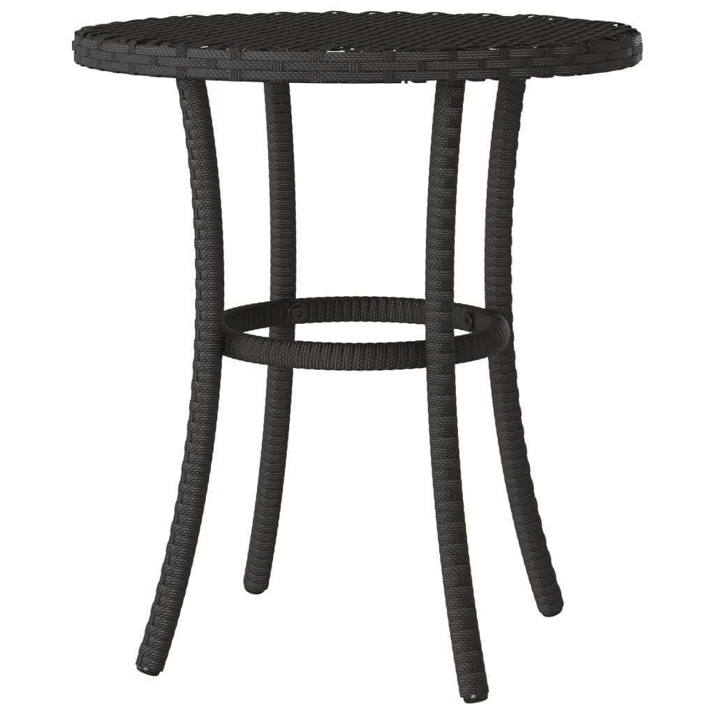 vidaXL 3-cz. zestaw mebli bistro z poduszkami, czarny, polirattan