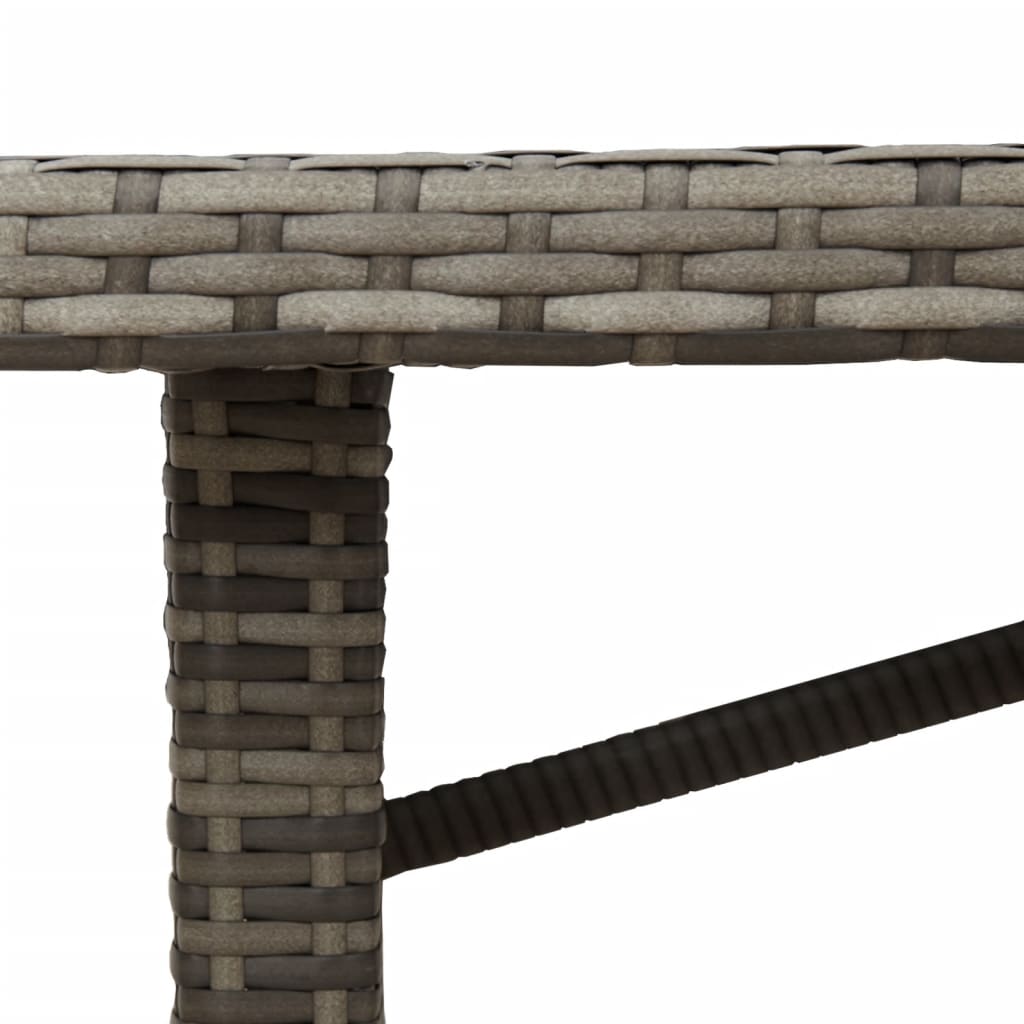 vidaXL Stół ogrodowy z akacjowym blatem, szary 190x80x74 cm, rattan PE