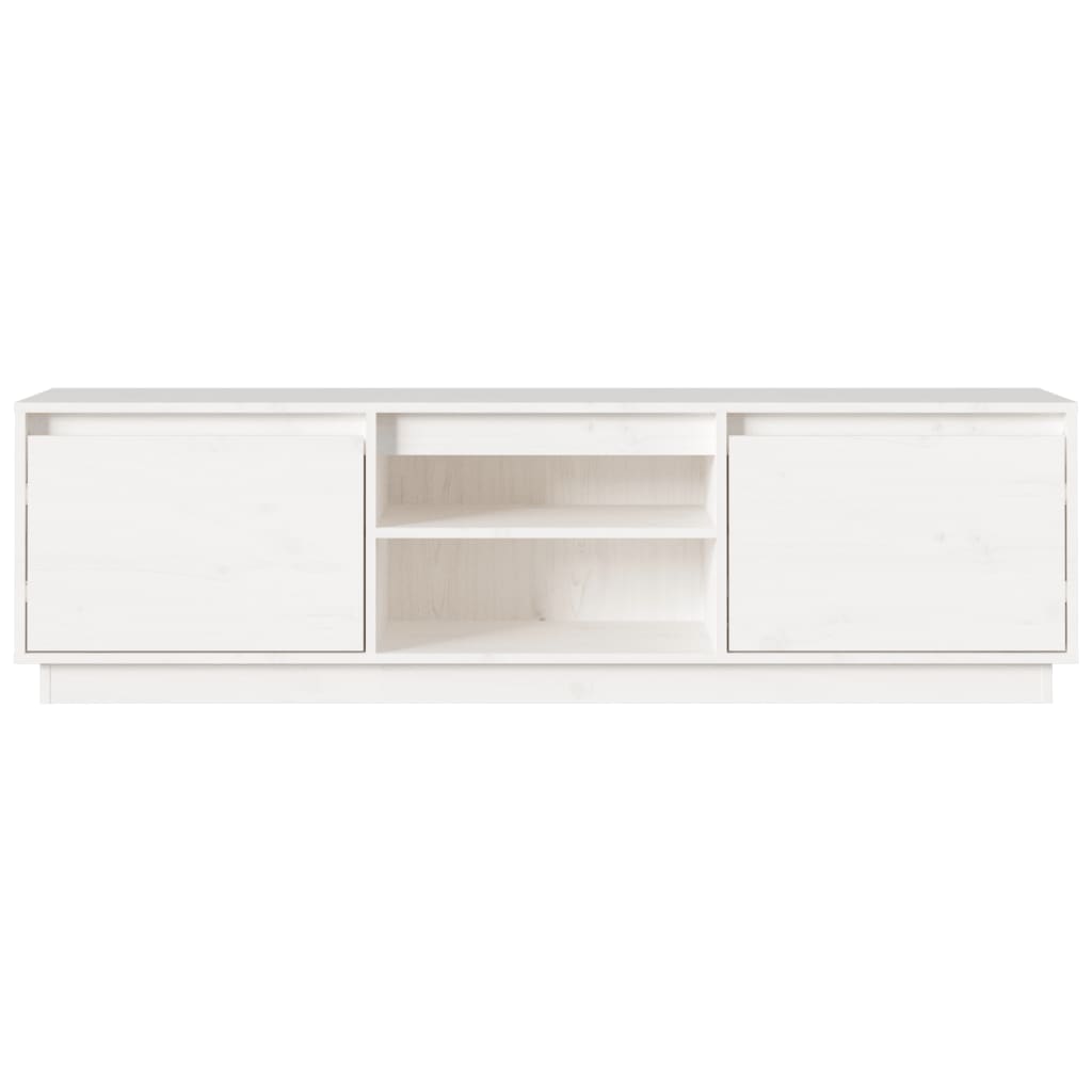 vidaXL Szafka pod telewizor, biała, 140x35x40 cm, lite drewno sosnowe