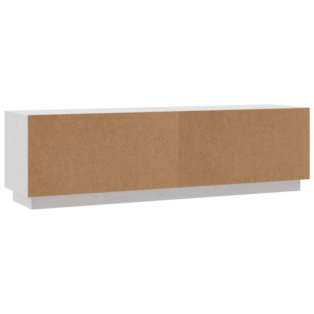 vidaXL Szafka pod telewizor, biała, 140x35x40 cm, lite drewno sosnowe