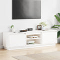 vidaXL Szafka pod telewizor, biała, 140x35x40 cm, lite drewno sosnowe
