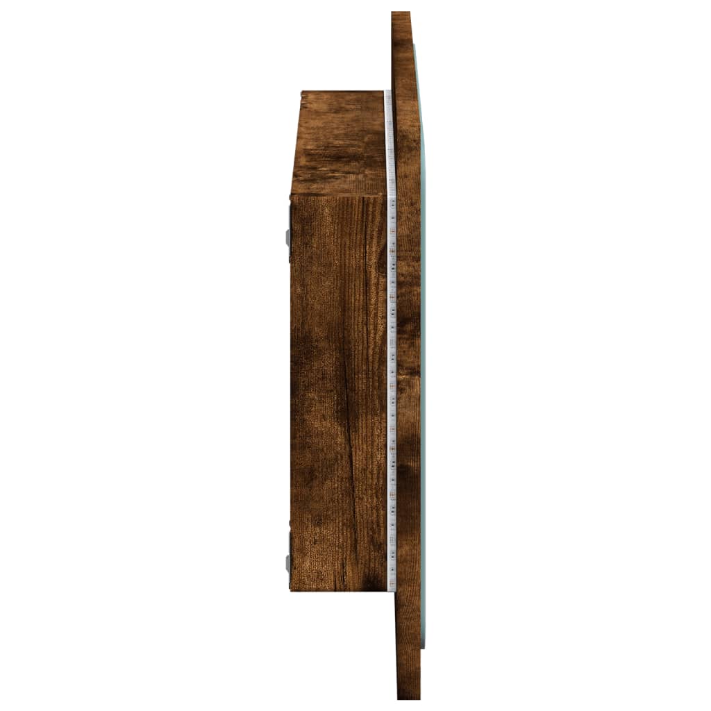 vidaXL Lustro łazienkowe z LED, dąb sonoma, 60x8,5x38 cm