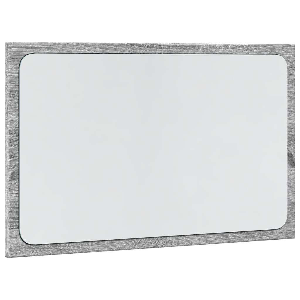 vidaXL Lustro łazienkowe z LED, szary dąb sonoma, 60x8,5x38 cm
