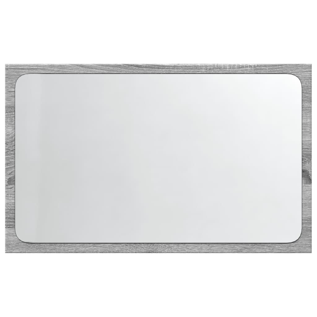 vidaXL Lustro łazienkowe z LED, szary dąb sonoma, 60x8,5x38 cm
