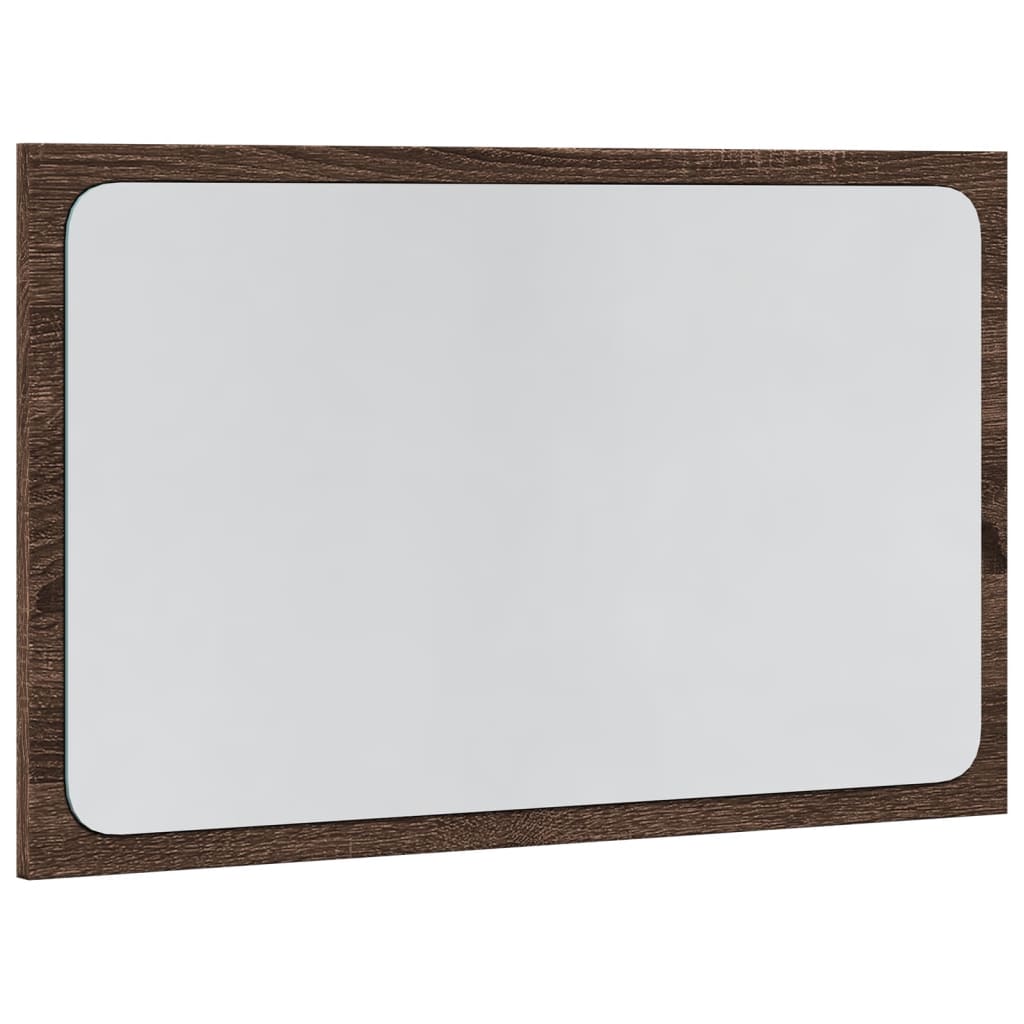 vidaXL Lustro łazienkowe z LED, brązowy dąb, 60x8,5x38 cm