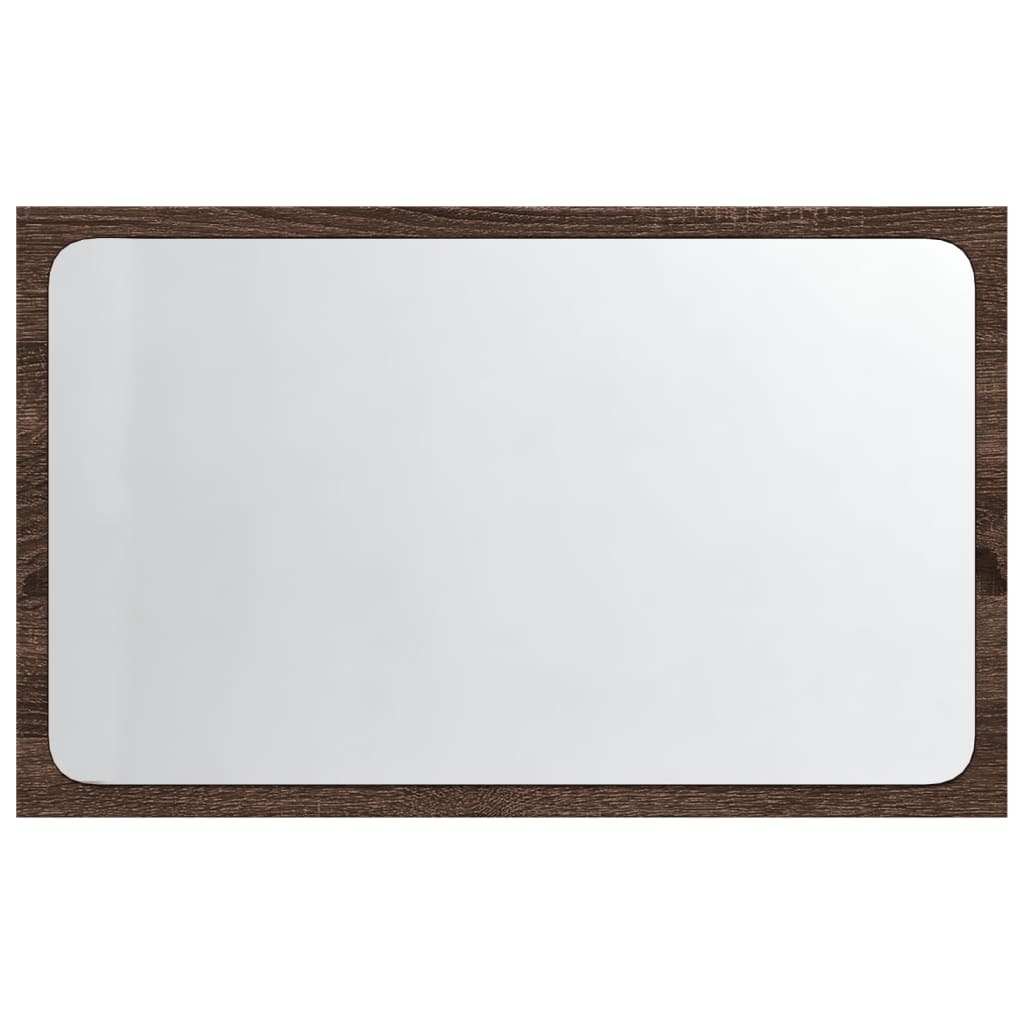 vidaXL Lustro łazienkowe z LED, brązowy dąb, 60x8,5x38 cm