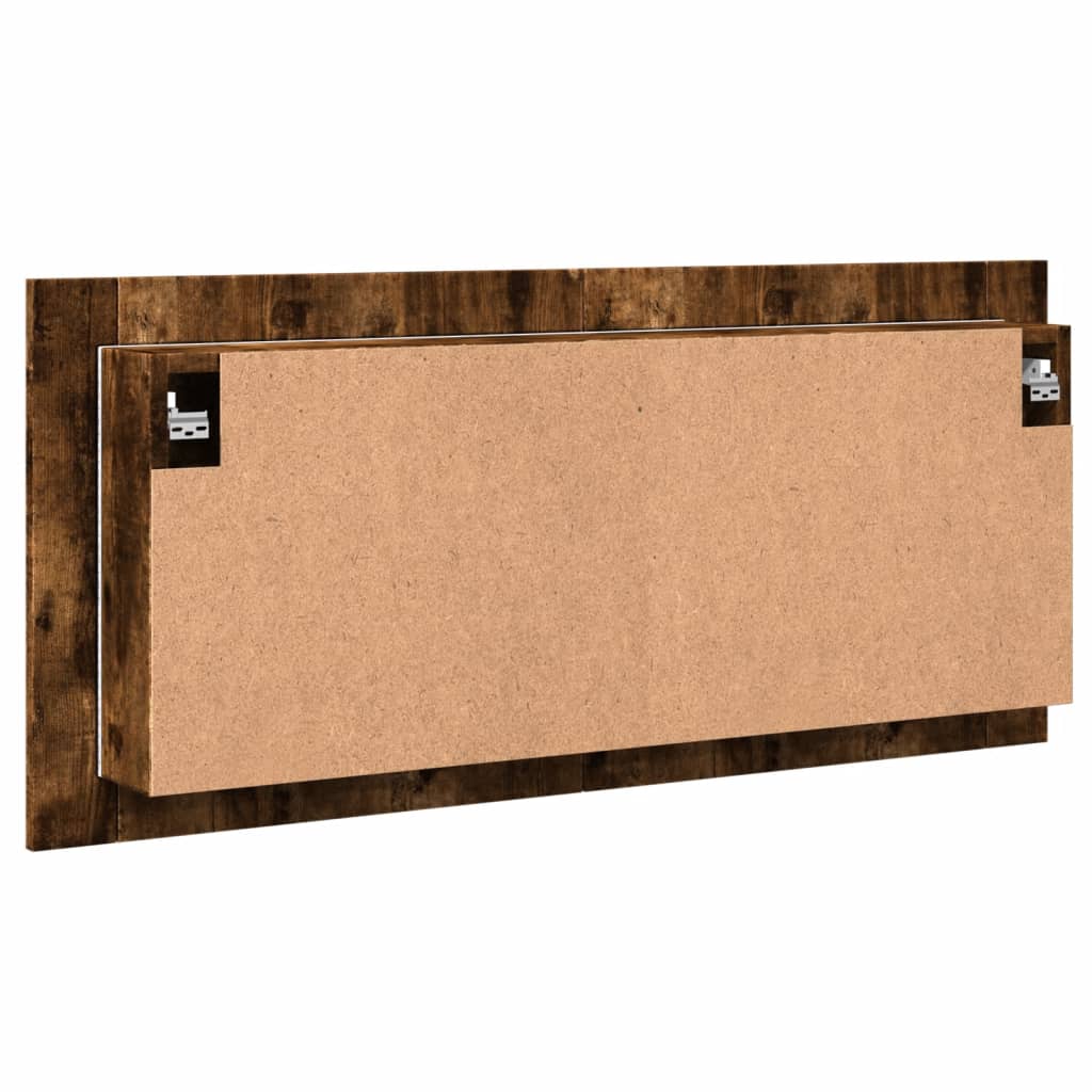 vidaXL Szafka łazienkowa z lustrem i LED, przydymiony dąb, 100x12x45cm