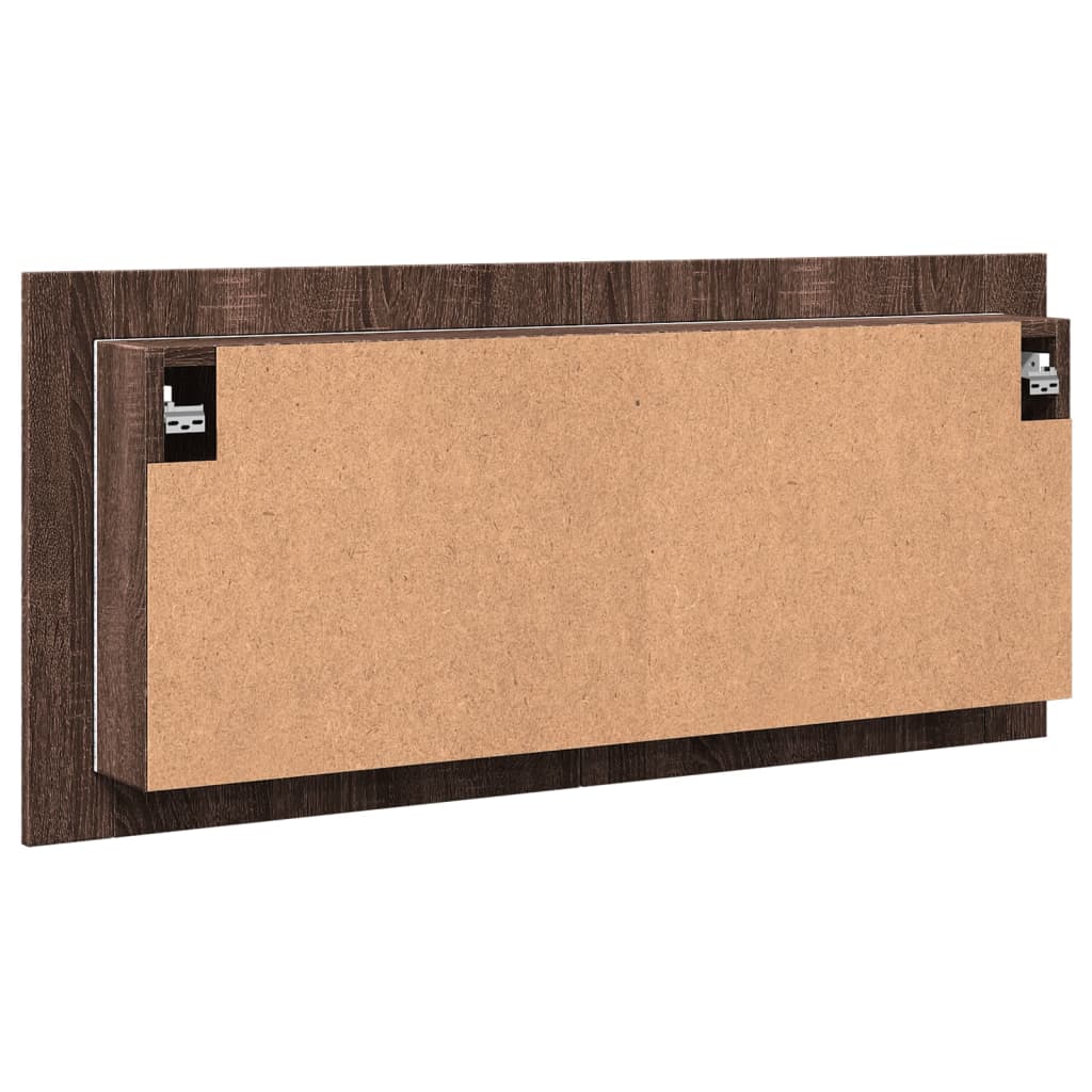 vidaXL Szafka łazienkowa z lustrem i LED, brązowy dąb, 100x12x45 cm