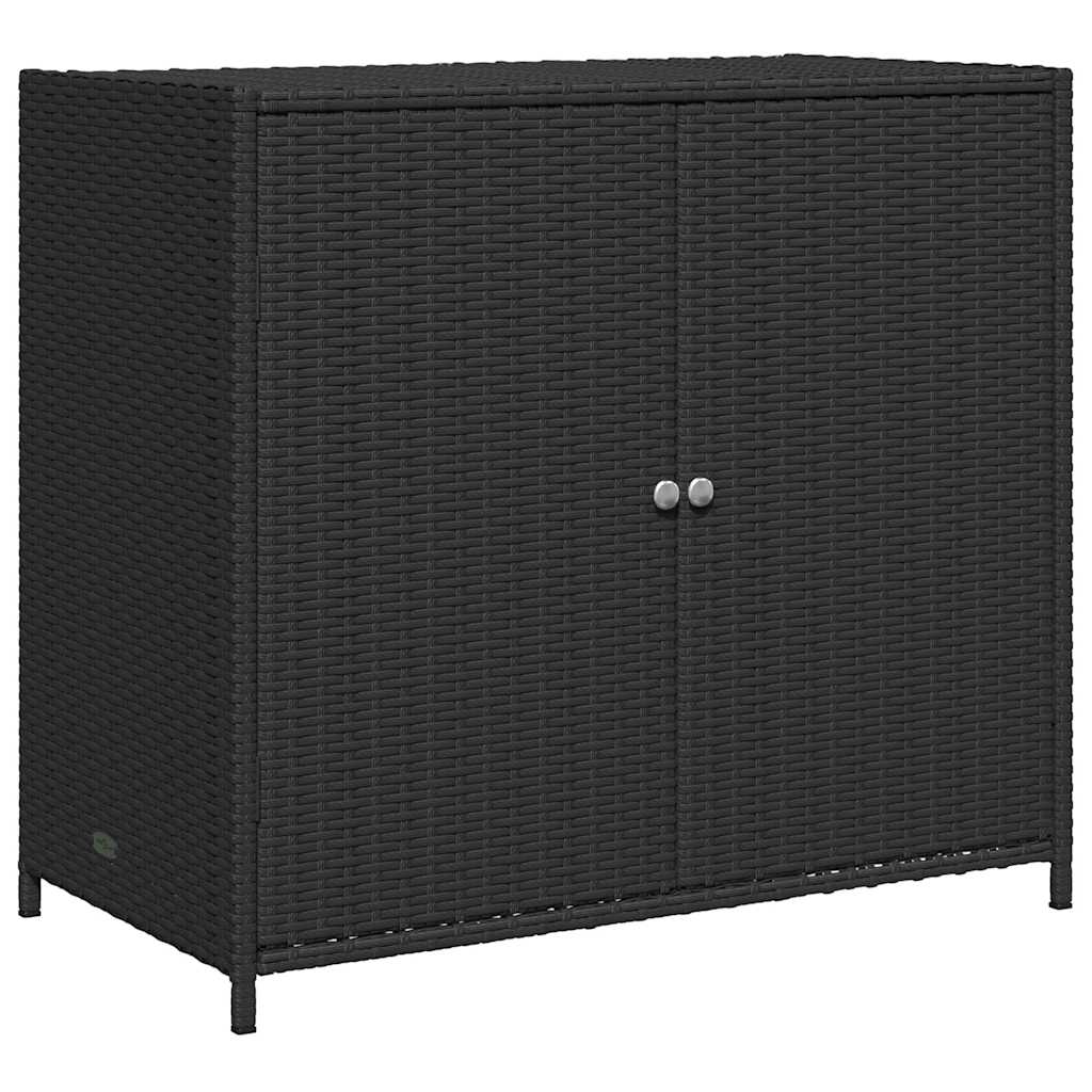vidaXL Szafka ogrodowa, czarna, 83x45x76 cm, polirattan
