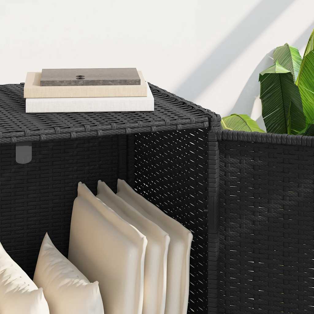 vidaXL Szafka ogrodowa, czarna, 83x45x76 cm, polirattan