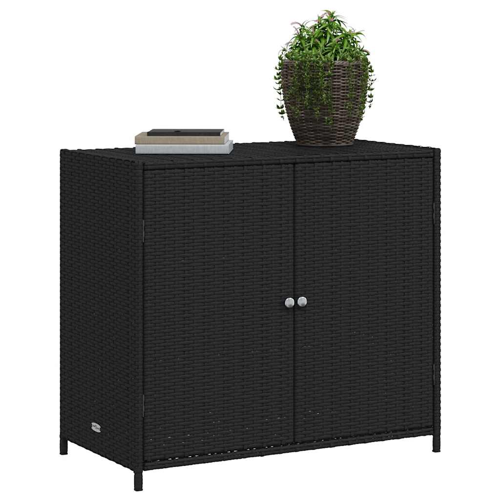 vidaXL Szafka ogrodowa, czarna, 83x45x76 cm, polirattan