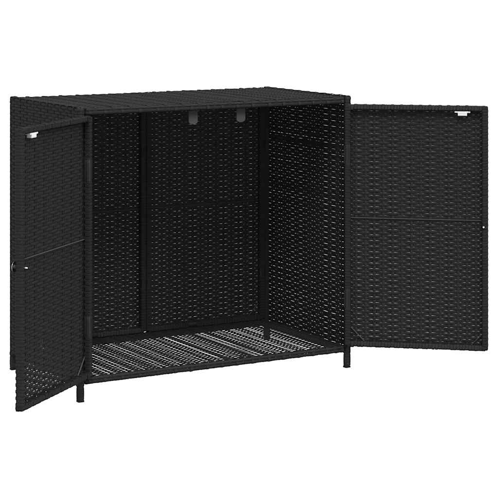 vidaXL Szafka ogrodowa, czarna, 83x45x76 cm, polirattan