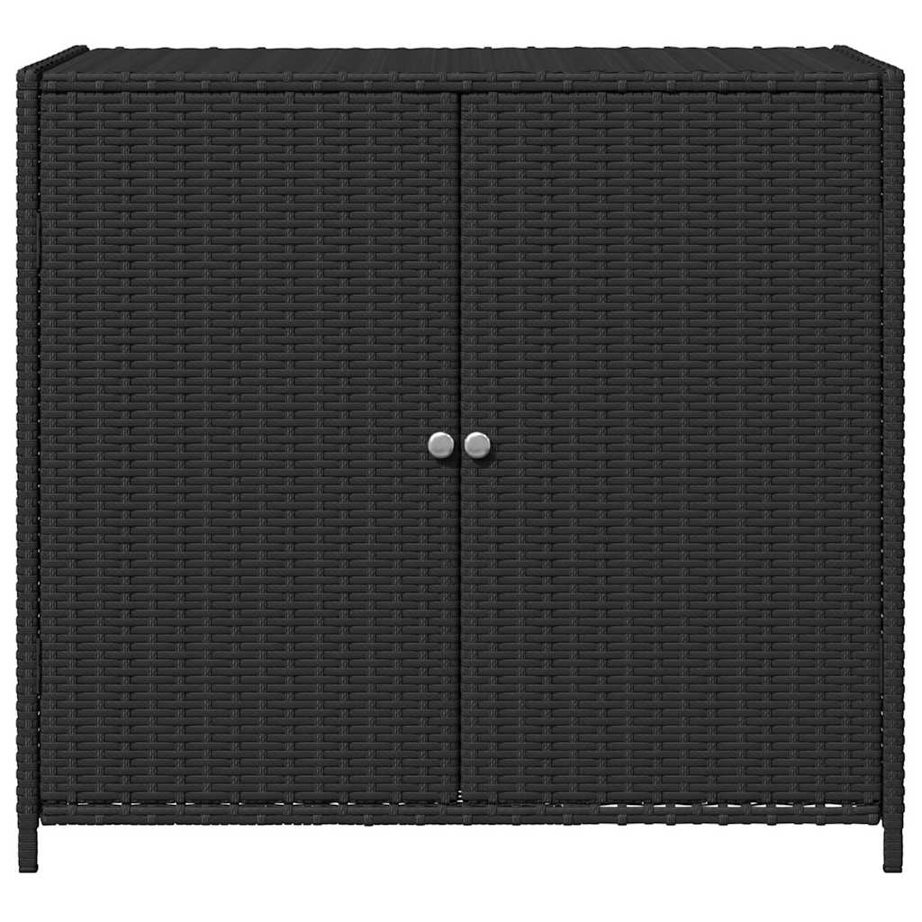 vidaXL Szafka ogrodowa, czarna, 83x45x76 cm, polirattan