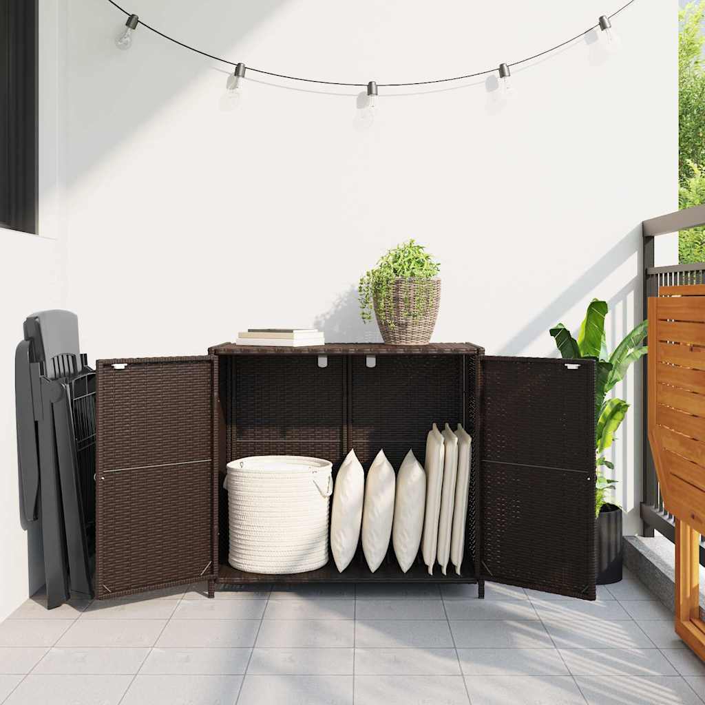 vidaXL Szafka ogrodowa, brązowa, 83x45x76 cm, polirattan