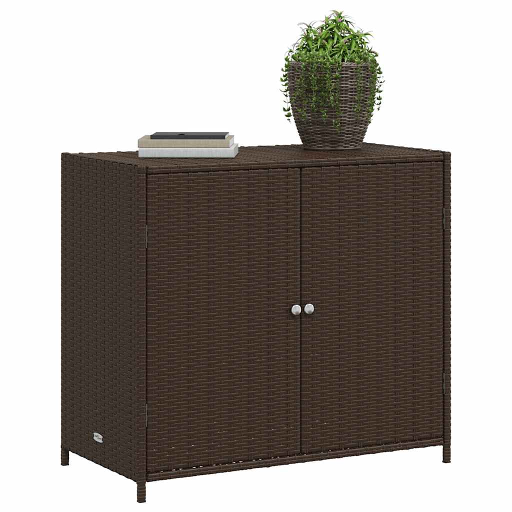 vidaXL Szafka ogrodowa, brązowa, 83x45x76 cm, polirattan