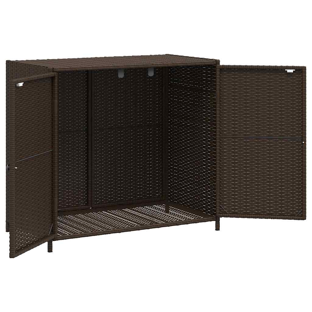 vidaXL Szafka ogrodowa, brązowa, 83x45x76 cm, polirattan