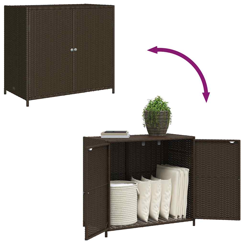 vidaXL Szafka ogrodowa, brązowa, 83x45x76 cm, polirattan