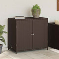 vidaXL Szafka ogrodowa, brązowa, 83x45x76 cm, polirattan