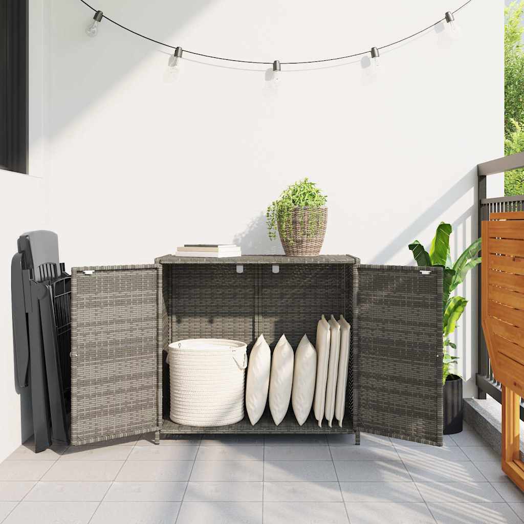 vidaXL Szafka ogrodowa, szara, 83x45x76 cm, polirattan