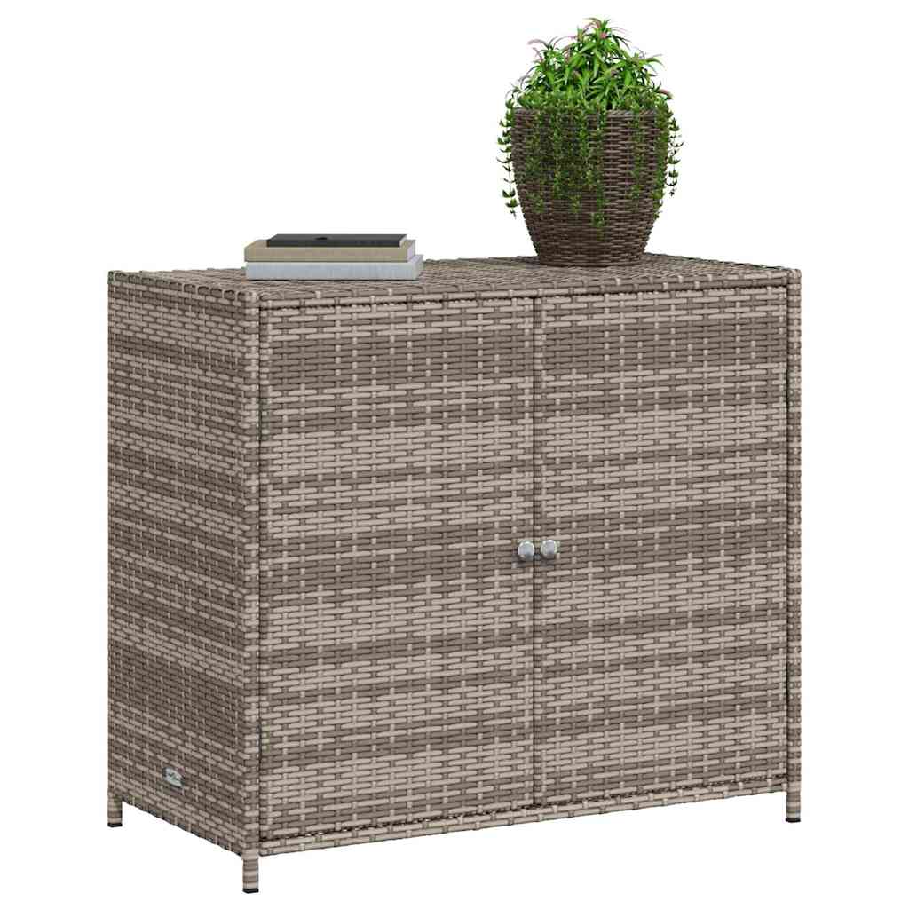 vidaXL Szafka ogrodowa, szara, 83x45x76 cm, polirattan