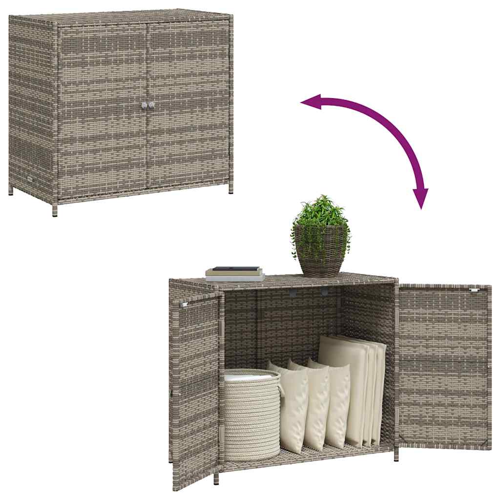 vidaXL Szafka ogrodowa, szara, 83x45x76 cm, polirattan
