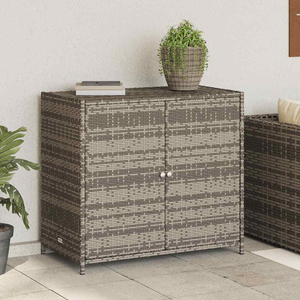 vidaXL Szafka ogrodowa, szara, 83x45x76 cm, polirattan