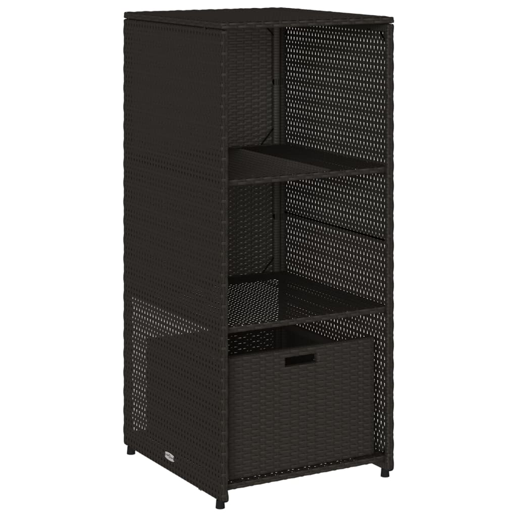 vidaXL Szafka ogrodowa, czarna, 50x55x115 cm, polirattan