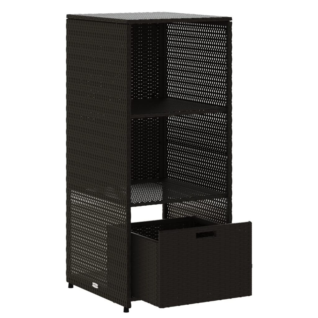 vidaXL Szafka ogrodowa, czarna, 50x55x115 cm, polirattan