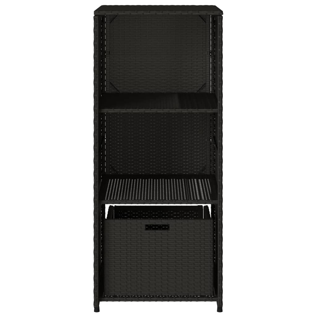 vidaXL Szafka ogrodowa, czarna, 50x55x115 cm, polirattan