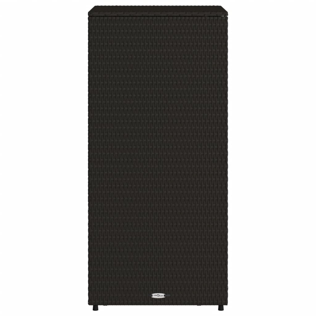 vidaXL Szafka ogrodowa, czarna, 50x55x115 cm, polirattan