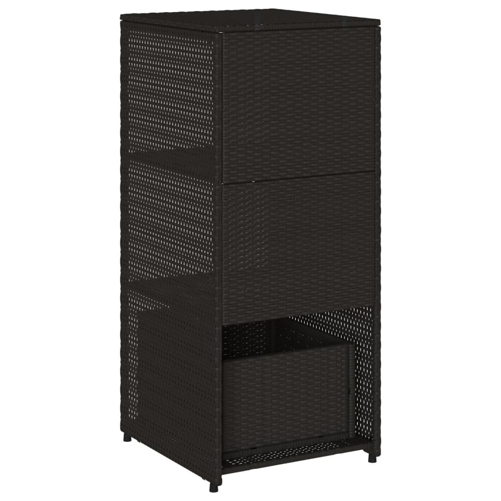 vidaXL Szafka ogrodowa, czarna, 50x55x115 cm, polirattan