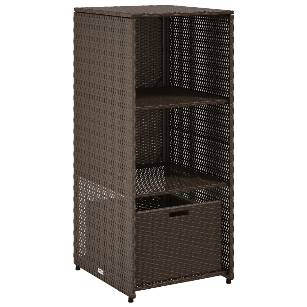 vidaXL Szafka ogrodowa, brązowa, 50x55x115 cm, polirattan