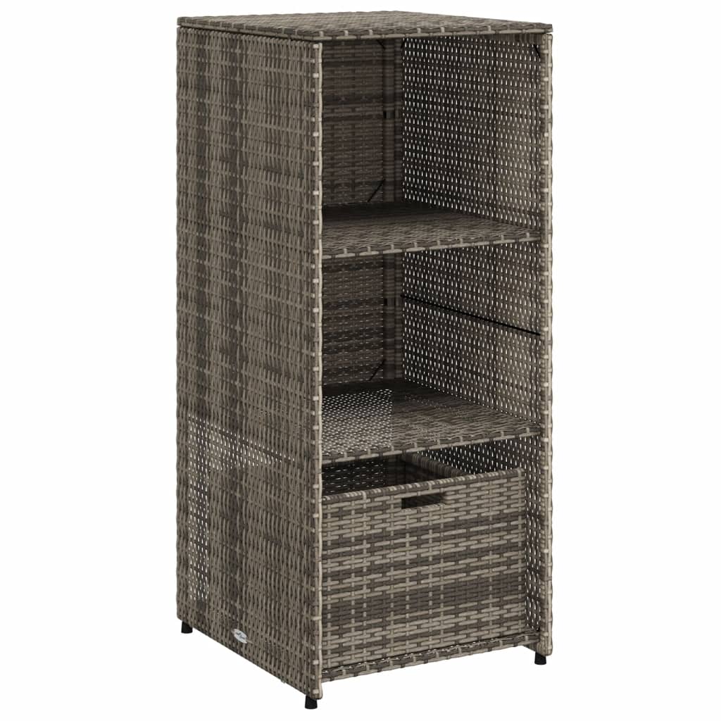 vidaXL Szafka ogrodowa, szara, 50x55x115 cm, polirattan