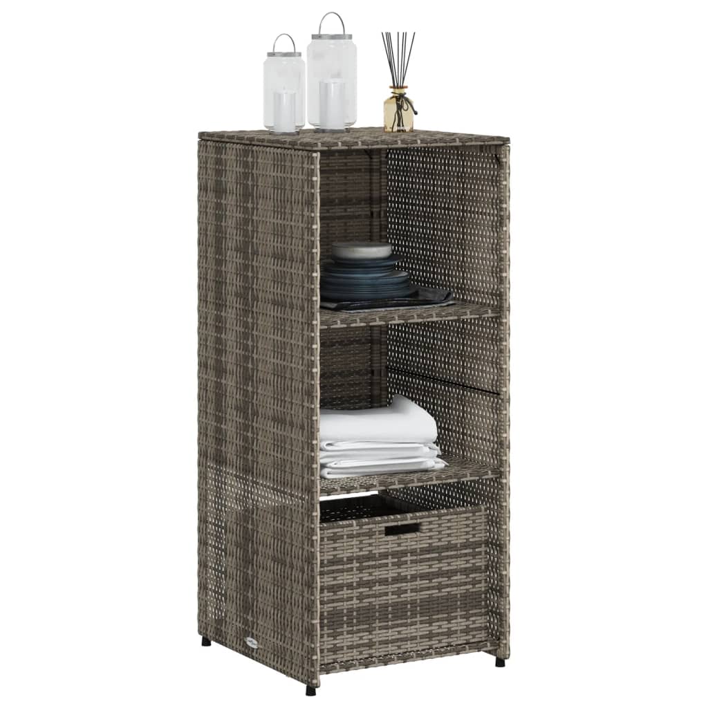 vidaXL Szafka ogrodowa, szara, 50x55x115 cm, polirattan