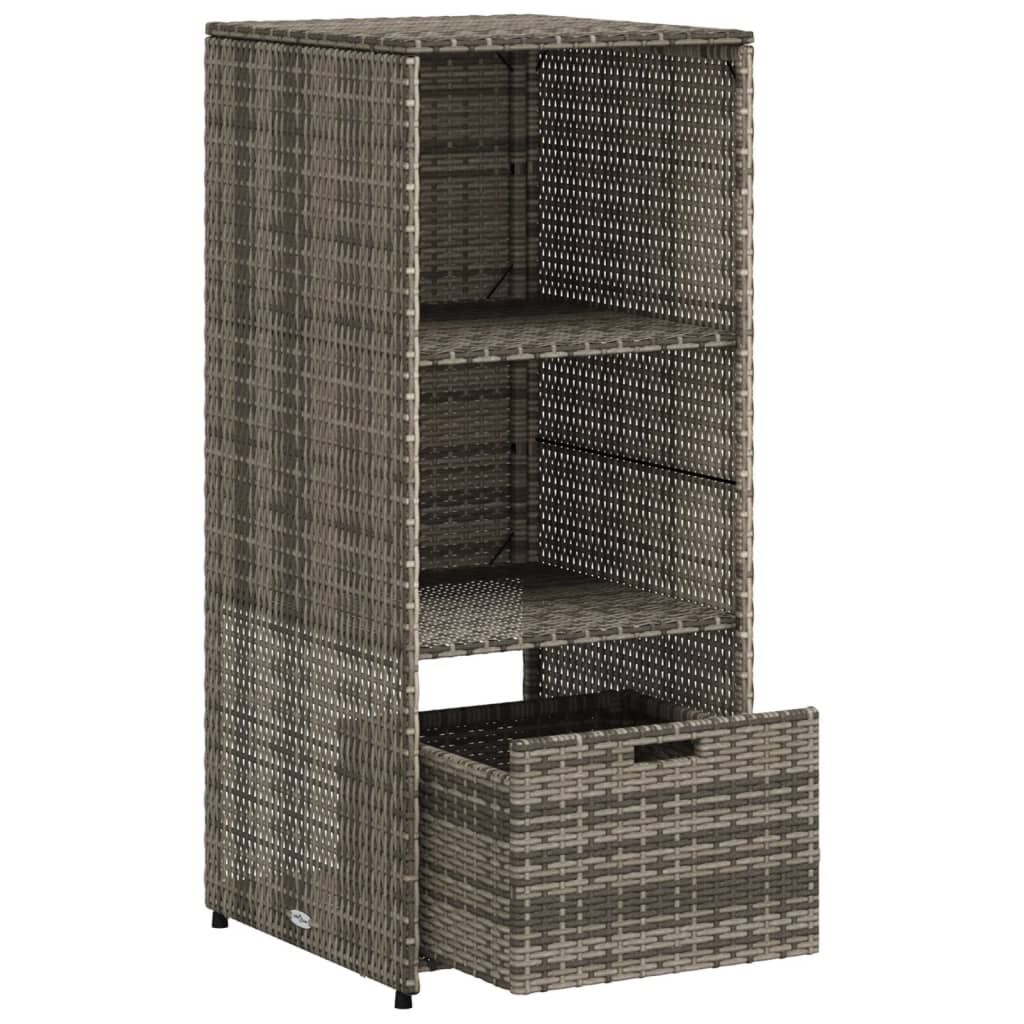 vidaXL Szafka ogrodowa, szara, 50x55x115 cm, polirattan