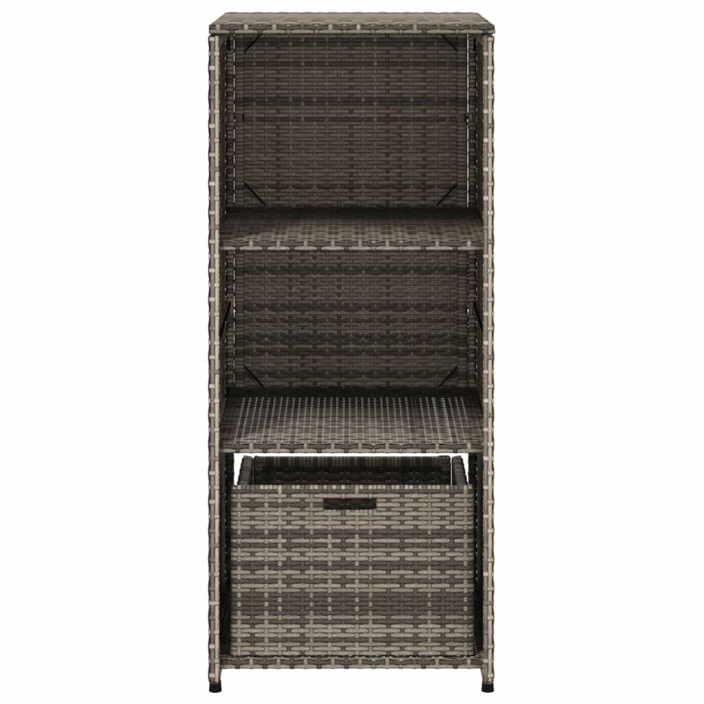 vidaXL Szafka ogrodowa, szara, 50x55x115 cm, polirattan