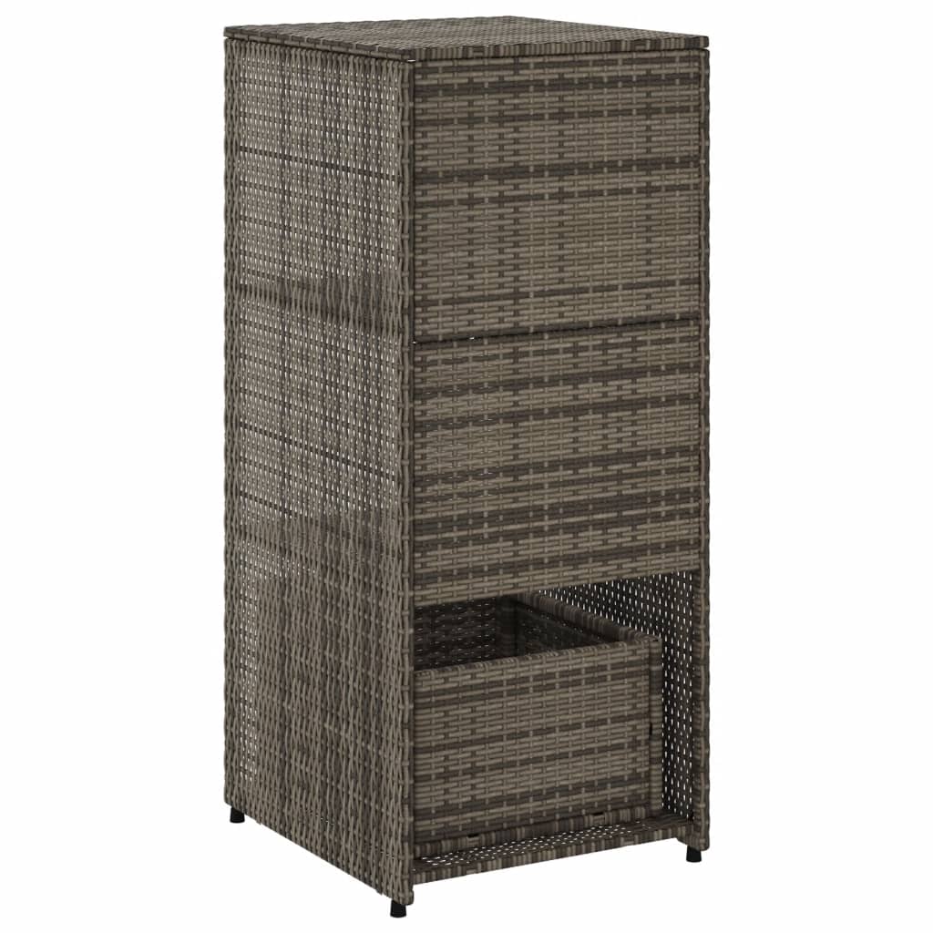 vidaXL Szafka ogrodowa, szara, 50x55x115 cm, polirattan
