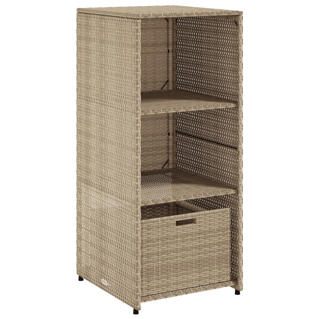 vidaXL Szafka ogrodowa, beżowa, 50x55x115 cm, polirattan