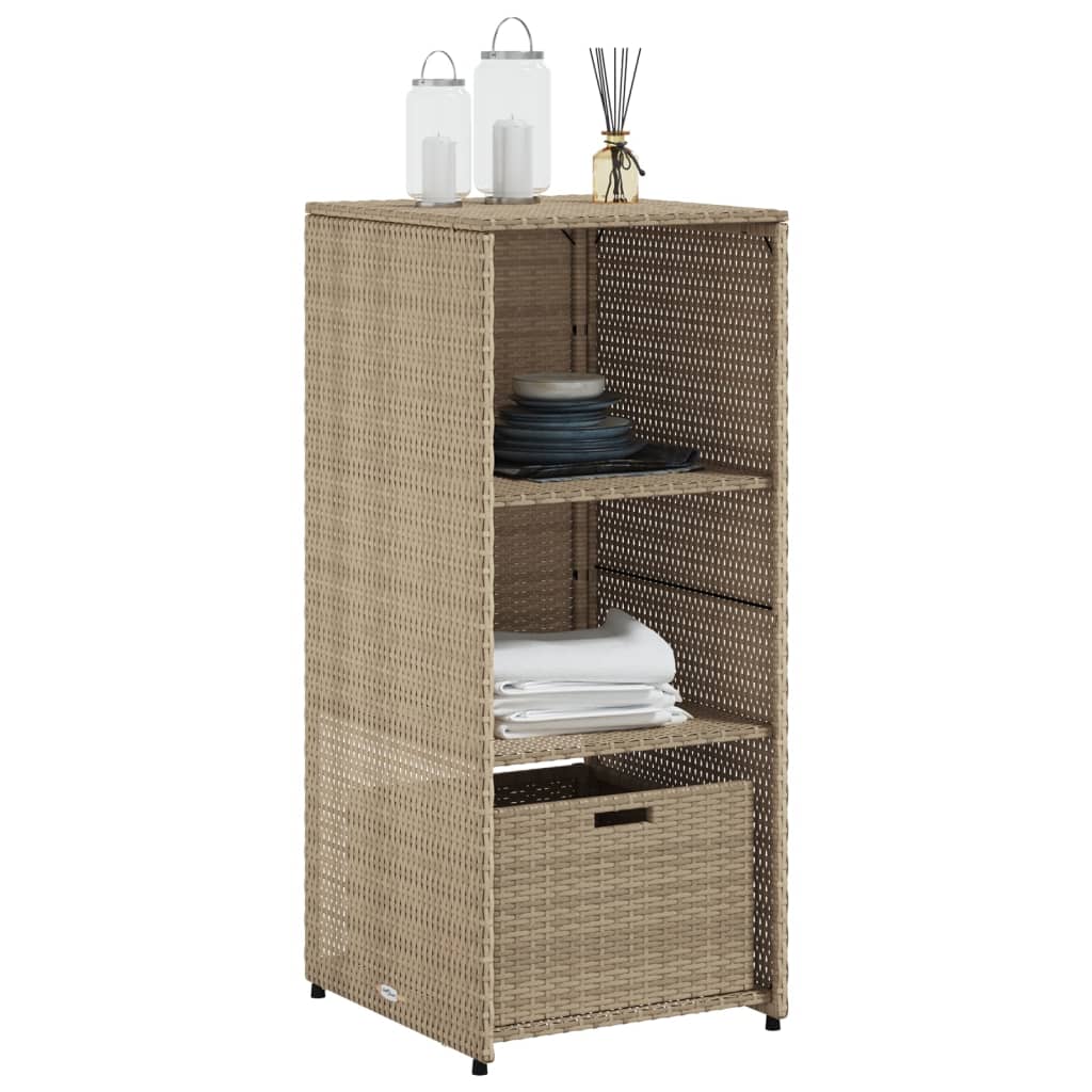 vidaXL Szafka ogrodowa, beżowa, 50x55x115 cm, polirattan