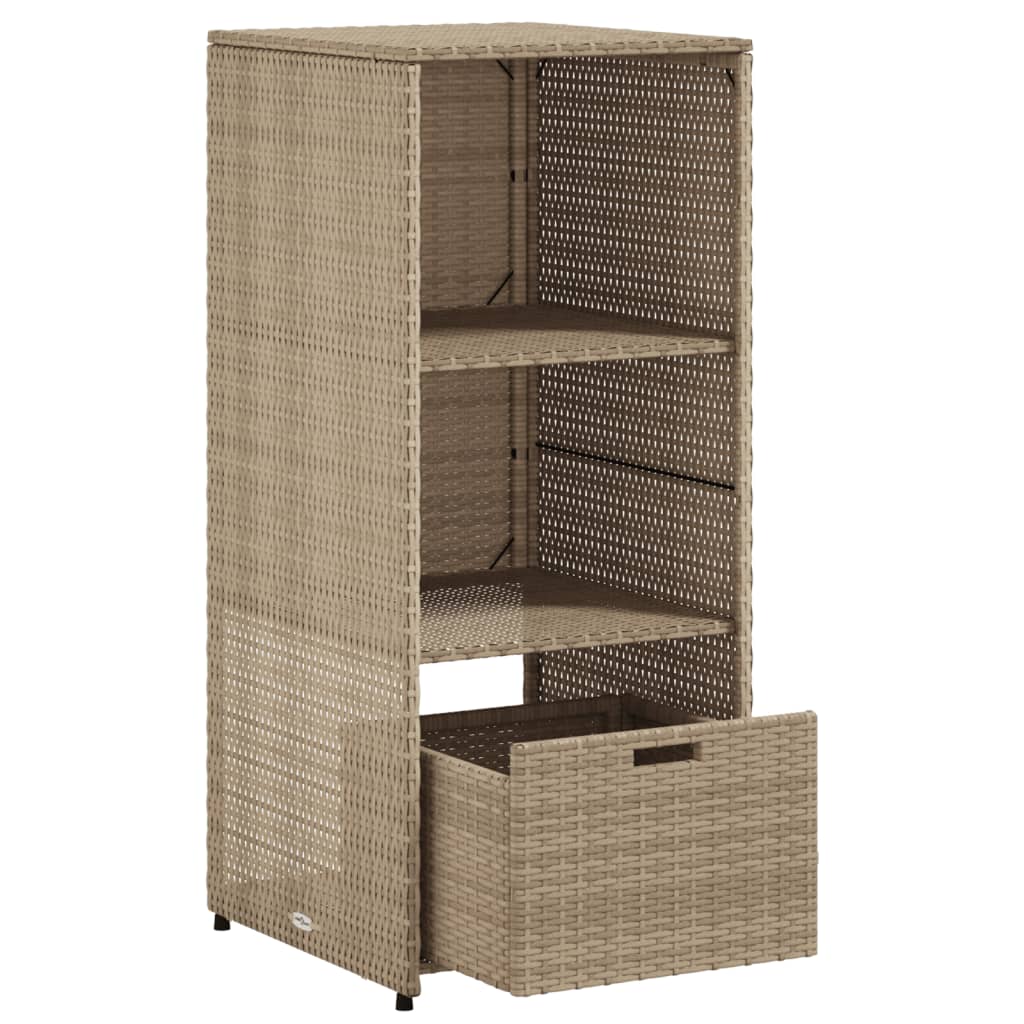 vidaXL Szafka ogrodowa, beżowa, 50x55x115 cm, polirattan