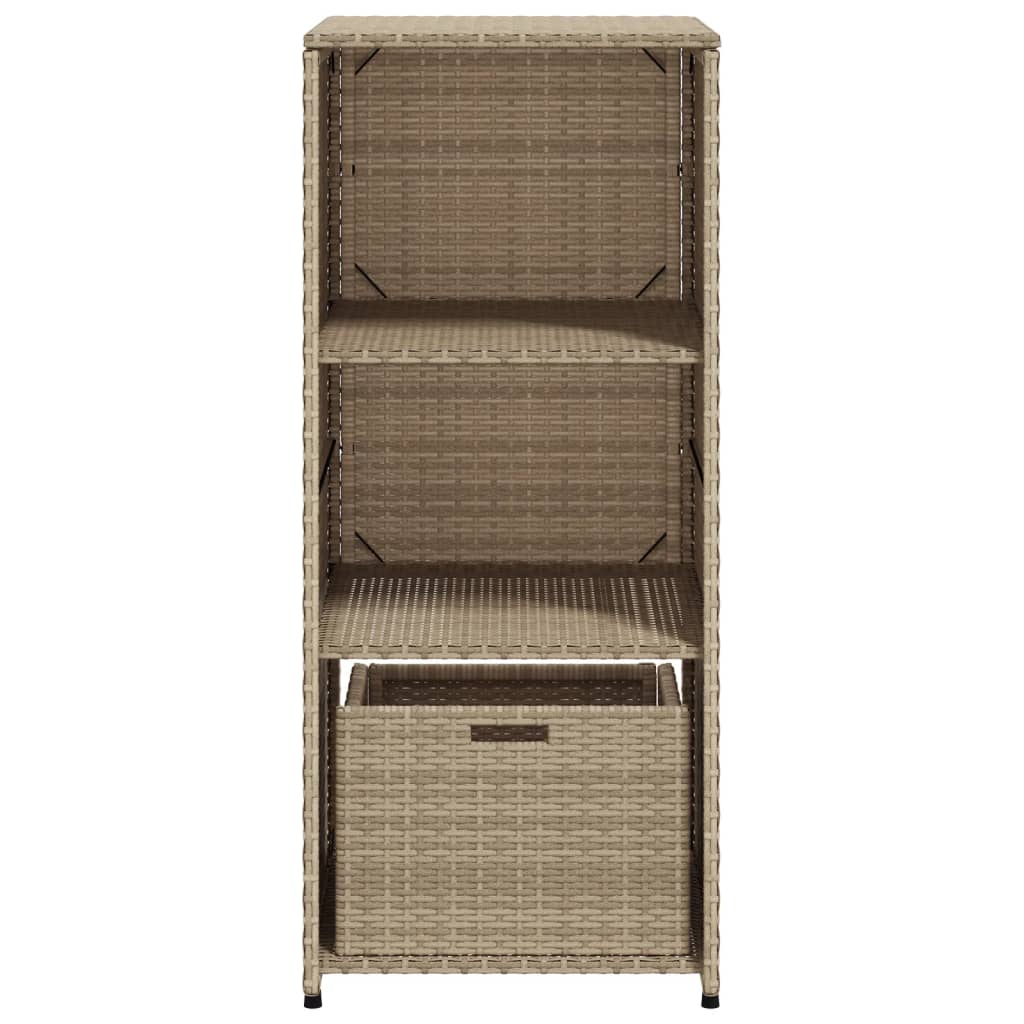 vidaXL Szafka ogrodowa, beżowa, 50x55x115 cm, polirattan