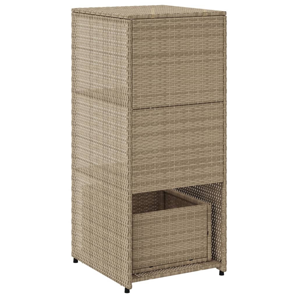 vidaXL Szafka ogrodowa, beżowa, 50x55x115 cm, polirattan