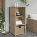 vidaXL Szafka ogrodowa, beżowa, 50x55x115 cm, polirattan